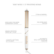Kristin Ess Hair 1 1/4 Inch Rotating Curling Iron Pivot Wand for Beach Waves - Dual Voltage + Auto Shut Off - Long Barrel ...