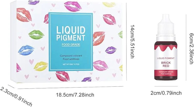 KYDA 12 Colors Lipstick Liquid Pigment Set,DIY Lip Pigment