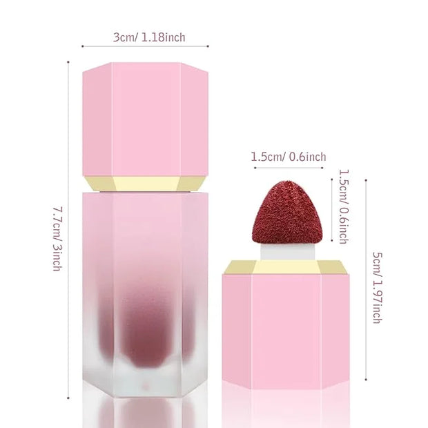 Liquid Blush for Cheeks, Soft Cream Blush with Cushion Applicator, Dewy Finish Matte Velvet Texture, High-Pigmented Blenda...