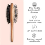 Diane 2-in-1 Premium Double-Sided Hair Brush, Detangling and Smoothing Hair Brush with Flexible Pins and Nylon-Reinforced ...