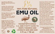 Emu Oil, 100% Pure Australian Emu Oil – Refined & Unscented – Natural Moisturizer for Hair, Skin, Face & Body – Helps with...