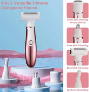 4 in 1 Electric Razors for Women, Portable Shaver for Women, Rechargeable Trimmer for Face Arm Body Legs Underarm Bikini -...
