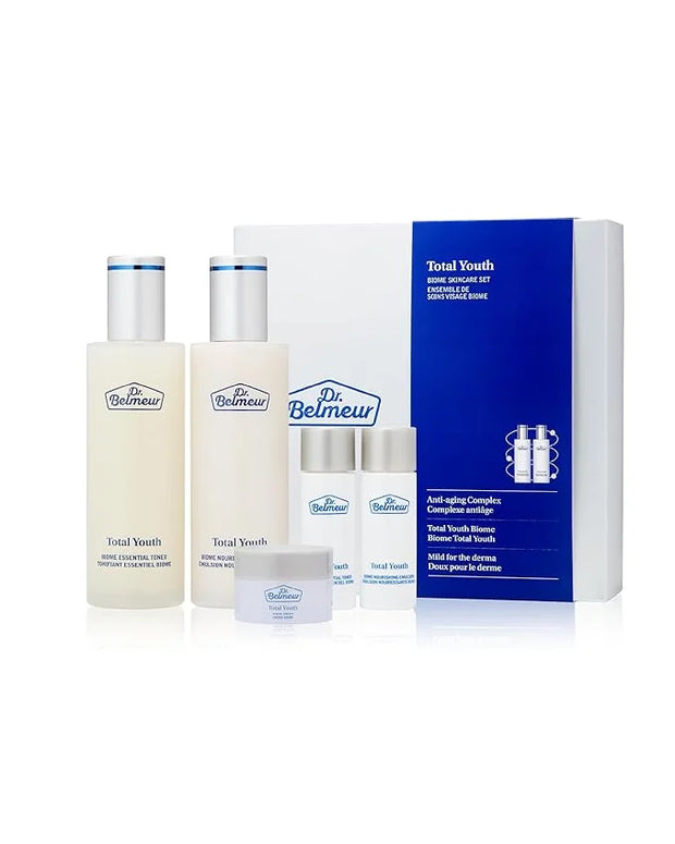 Total Youth Biome (Skincare Set, 12.2fl oz) - Premium Total Age-Defying Toner + Emulsion Set for Wrinkles, Elasticity, Hyd...