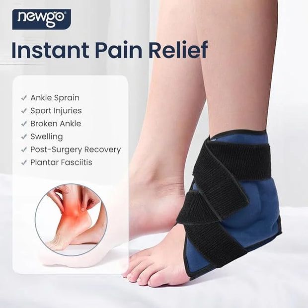 NEWGO Bundle of Cooling Eye Mask and Ankle Foot Ice Wrap - Product Image