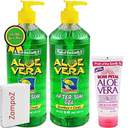 46oz Bulk Pack Fruit of the Earth Aloe Vera After Sun Gel, Set of 3, Pure Aloe Vera 100% Gel For Sunburn Relief, Includes ...