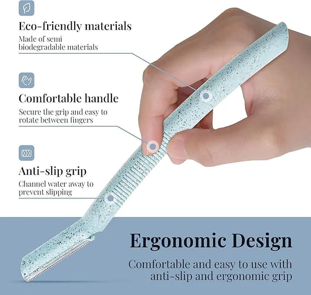 ennva Eyebrow & Facial Hair Razor | Multipurpose Dermaplane Trimmer | Disposable Blades - 12pcs - Product Image