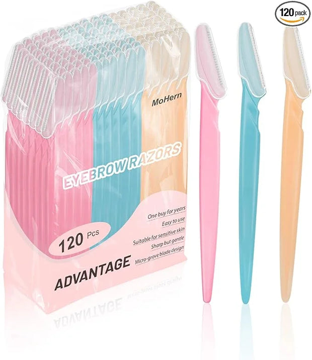 Eyebrow Razor for Women, 120 Pcs Dermaplaning Tool for Face Professional, Face Razor for Women Facial Hair Remover - Produ...