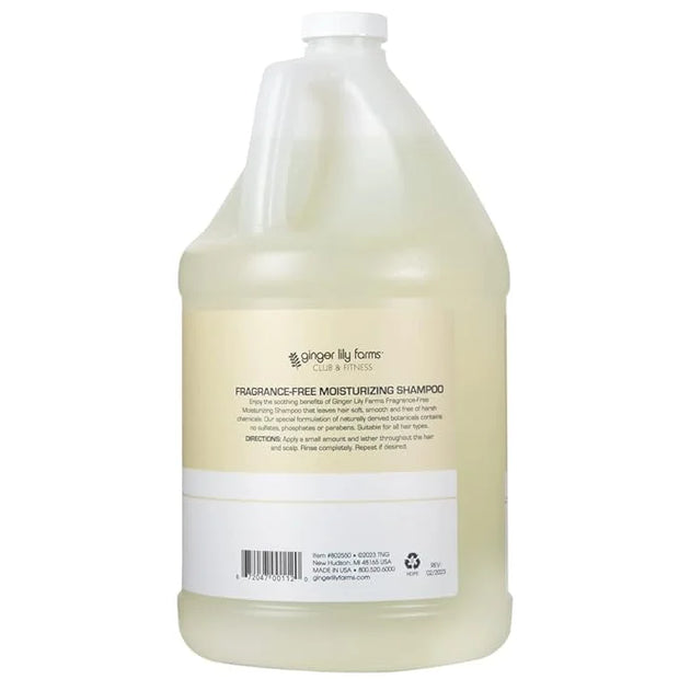 Ginger Lily Farms Club & Fitness Moisturizing Shampoo for All Hair Types, 100% Vegan & Cruelty-Free, Fragrance Free, 1 Gal...