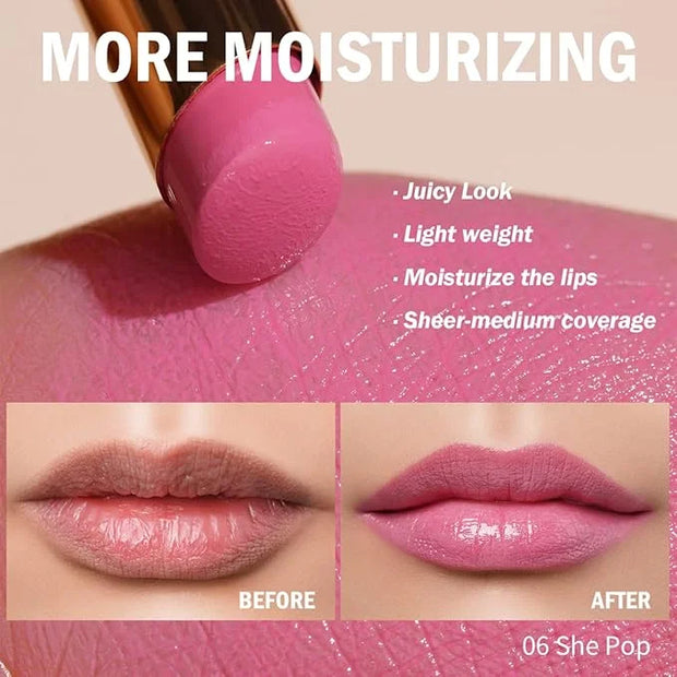 Oulac Pink Lipstick Moisturizing Shine Lipstick - Moisturizing Lip Stick Glossy Tinted Lip Balm, Sheer Shine Juicy Finish,...