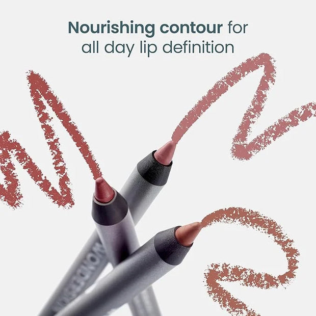 Wonderskin Lip Liner Pencil - 360 Contour Lipliner, Long Lasting, Sharpenable, Waterproof and Transfer-Proof Brown Lip Lin...