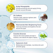5% Caffeine Eye Serum Anti Aging, Eye Serum with Acid Niacinamide peptides for Puffy Eye Bags Fine Lines Dark Circles Wrin...