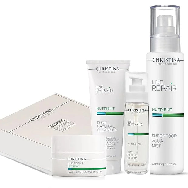 '-CHRISTINA- Christmas Gift Box #5 Line Repair Nutrient | Cleanser Serum Day Cream SPF15 Aqua Mist - Product Image