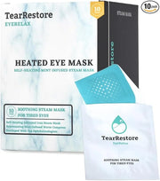 TearRestore Stye Eye Treatment | EyeRelax Heated Eye Mask, Mint-Infused Steam Warm Compress for Dry Eyes, Self-Heating Moi...