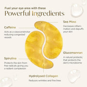 PLANTIFIQUE Korean Vitamin C Face Massage Serum and Gold Under Eye Patches for Puffy Eyes and Dark Circles 5 Pairs - Produ...