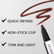 2Pcs Longwear Liquid Lip Liner Stain Marker Pen Set Long Lasting Waterproof, Maroon Mauve Purple Dark Red Brown Matte 24 H...