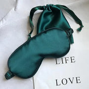 Silk Satin Sleeping Eye Mask, Dark Green Sleep Eye Mask Night Blindfold for Women and Men, Soft Breathable Blackout Eyesha...