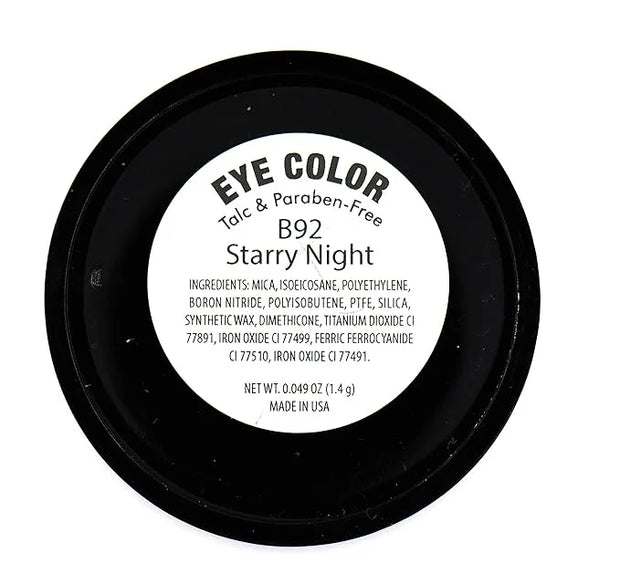 Dark Starry Night Metallic Navy Blue Grey Gray Silver Shimmer Pressed Powder Single Vegan Eyeshadow; Talc, Paraben & Cruel...