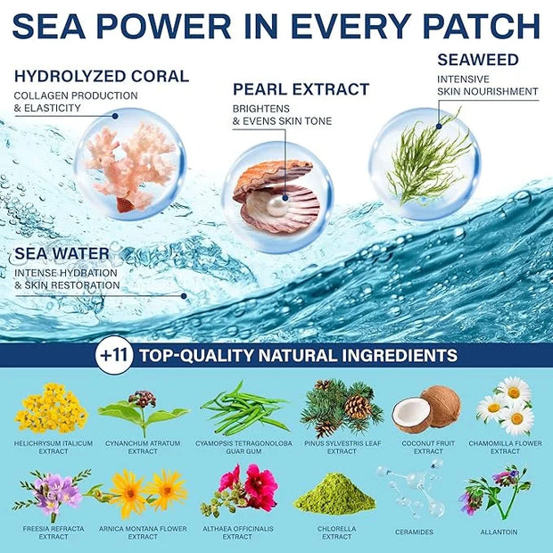 Under Eye Patches for Puffy Eyes and Dark Circles – Hydrating Eye Mask with Hyaluronic Acid Collagen & Caffeine – Skin Car...