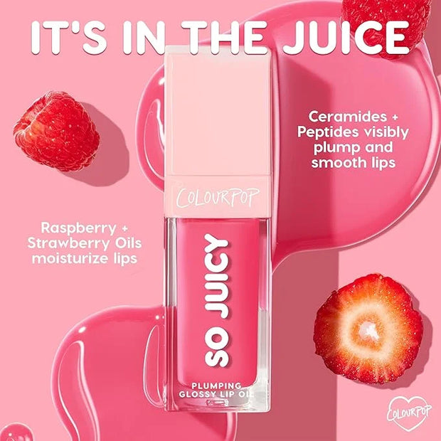 Colourpop So Juicy Plumping Glossy Lip Oil - Hydrating & Plumping Lip Oil with a Sheer Wash of Non-Sticky Color - Infused ...