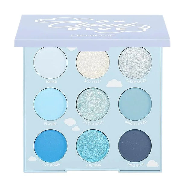 ColourPop On Cloud Blue Shadow Palette - Baby Blue Shadow with Matte Sparkle, Metallic, Matte and Glitter Finishes - High-...