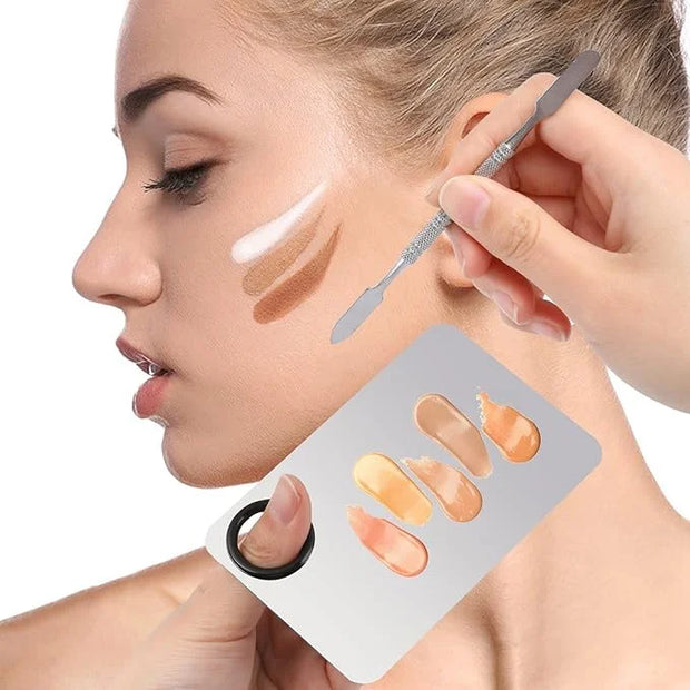 2 Sets Foundation Palette Makeup Mixing Palette Stainless