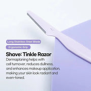 epielle & Tinkle Complete Safe Dermaplane Starter Kit: Safe Facial Renewal System Cleanser, Multi-Balm, Dermaplane Tool, H...