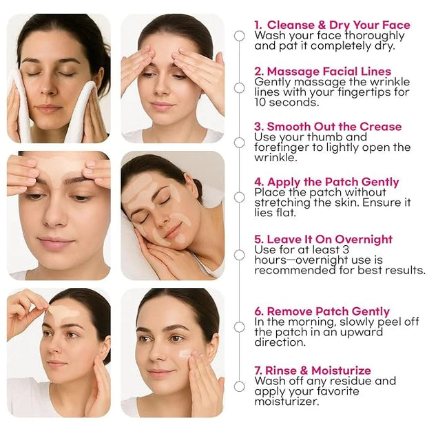 (BUNDLE) Facial and Forehead Wrinkle Patches: Face Wrinkle Treatment for Forehead, Smile Line, Under Eye- Anti Wrinkle Pat...