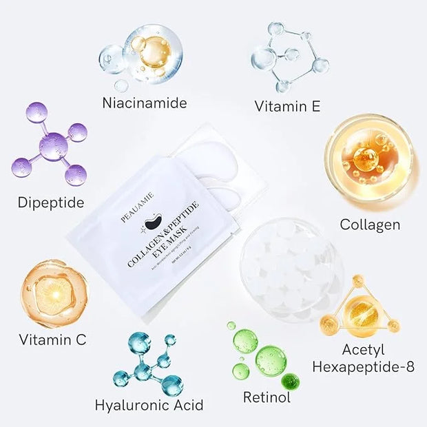 Under Eye Patches with Collagen and Peptide Eye Mask for Dark Circles and Puffiness,Face Mask Skin Care Products 30 Pairs ...