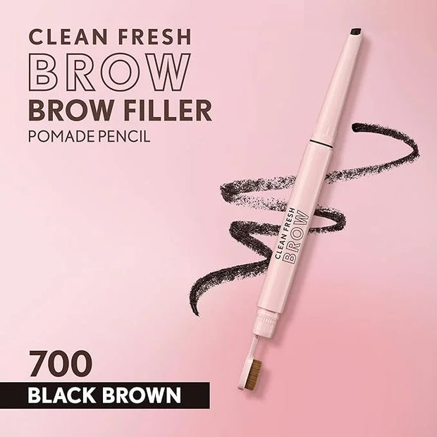 Covergirl Clean Fresh Brow Filler Pomade, 700 Black Brown, Eyebrow Pencil, Ultra-Precise Tip, Creamy Formula, Highly Pigme...