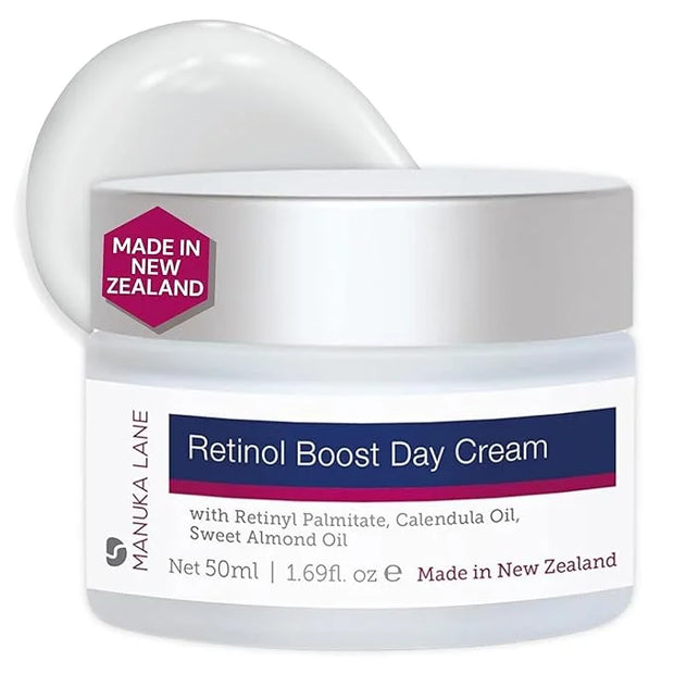 Retinol Boost Day Cream for Face and Neck with Kawakawa Leaf Extract, Calendula Oil & Sweet Almond Oil | Plant Based Formu...