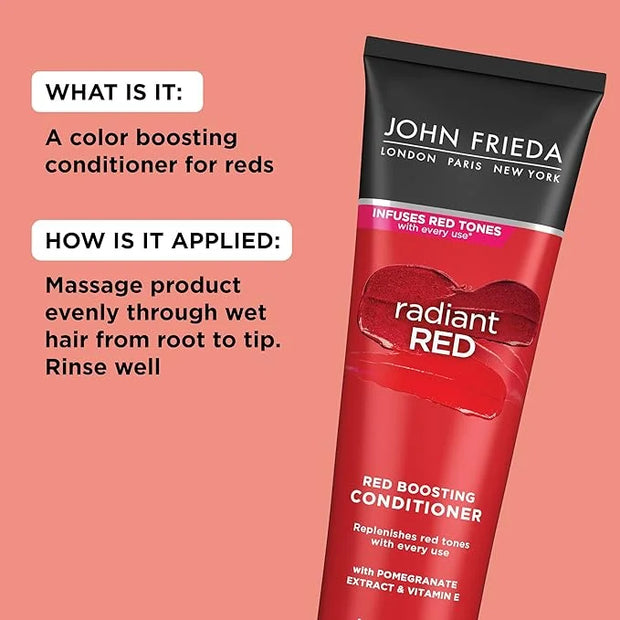 John Frieda Radiant Red, Color Boosting Conditioner, Hydrates and Enhances Red Tones with Pomegranate Extract and Vitamin ...