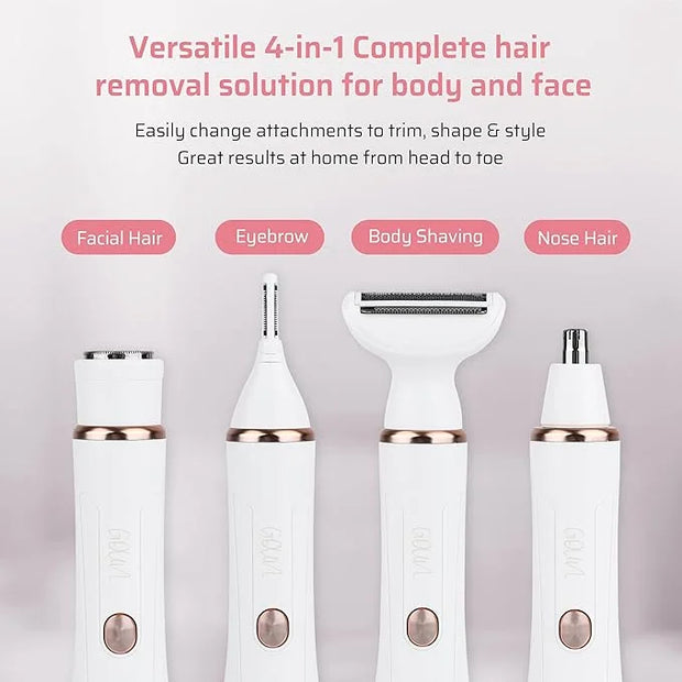 4-in-1 Facial Hair Removal for Women, Electric Painless Shaver, USB Rechargeable, Lip Chin Cheek Trimmer - Product Image