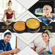 Fivewan 24k Gold Under Eye Patches - 120 Pcs Eye Mask Pure Gold Anti-Aging Collagen Hyaluronic Acid Under Eye Mask for Rem...