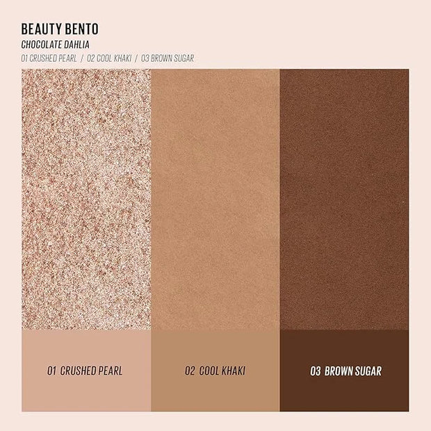 Kaja 3 Colors Eyeshadow - Beauty Bento 08 Chocolate Dahlia | Mosaic Chrome, Shimmer, Matte finish, Cruelty free, K-Beauty ...