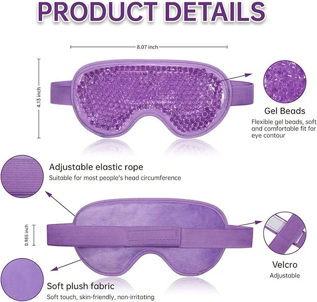 Ice Pack for Eyes - 2 Pcs Reusable Hot Cold Compress Gel Bead Cooling Mask for Puffiness, Dark Circles, Bags, Dry Eyes, He...