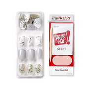 imPRESS Design, Press On Nails, Knock Out, Gray, Short, Size, Squoval, Shape, Includes 30 Nails, Prep Pad, Instructions Sh...