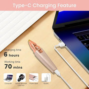Hatteker Eyebrow Facial Trimmer, 2 in1 Rechargeable Hair Removal and Eyebrow Shaver - Face Lips Body Painless Razor with B...