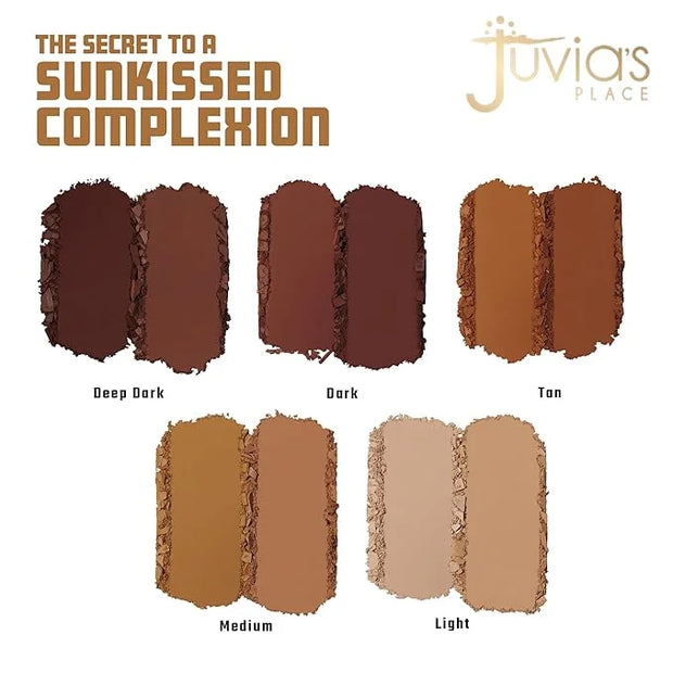 Juvia's Place Bronzed Duo Bronzer Tan - Soft Matte Bronzer, Contour Powder, Long-Wearing & Buildable Bronzing Powder - Sui...