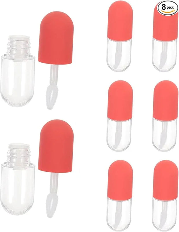 Capsule Shaped Mini Lip Gloss, Shaped Lip Gloss Bottles, Refillable Lip Balm Bottles Containers, Cosmetic Dispenser Beauty...