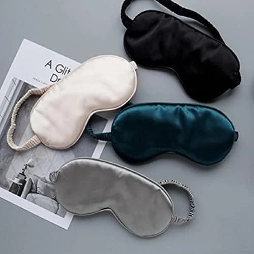Silk Satin Sleeping Eye Mask, Silvergrey Sleep Eye Mask Night Blindfold for Women and Men, Soft Breathable Blackout Eyesha...