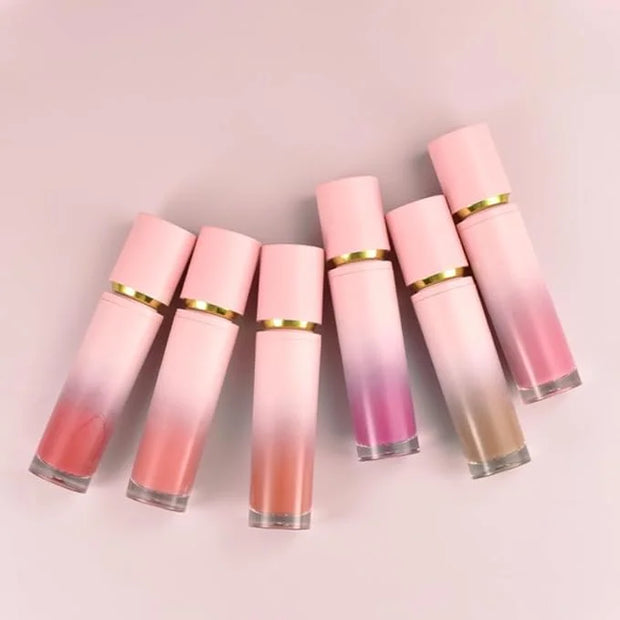 5 Pcs Gradient Pink Lip Gloss Tubes 8ml Empty Refillable Plastic Lip Gloss Containers with Wand Applicators for DIY Lip Gl...