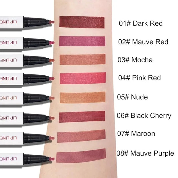 2Pcs Longwear Liquid Lip Liner Stain Marker Pen Set Long Lasting Waterproof, Mocha Nude Brown Matte Semi Permanent 24 Hour...
