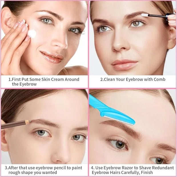 ﻿66PCS Eyebrow Razor Multipurpose Exfoliating Dermaplaning Tool for Face Facial and Eyebrow Shaper with Precision Cover fo...