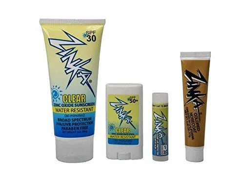 Zinka Sunny Days Personal Pack - SPF 30/50 - UVA & UVB Sunscreen Protection for Face, Body, Lips - Water Resistant, Oil Fr...