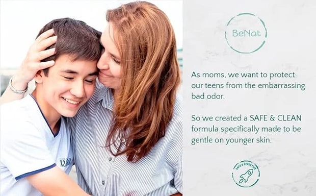 2-Pack All Natural Deodorant For Teen Boys 100% Natural Aluminum-Free Carcinogen Free Kids Deodorant For Boys Clinically P...
