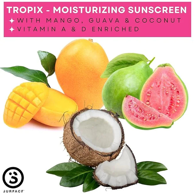 Surface TROPIX Sheer Touch Sunscreen Lotion-Oxybenzone, Octinoxate & Octisalate FREE - Hawaii 104 Reef Act Compliant – Wat...