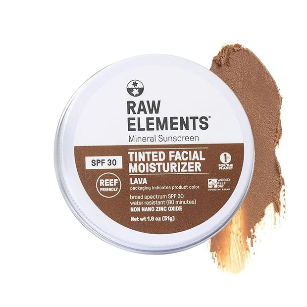 Raw Element Ultra-Moisturizing Tinted Face Cream, Non Toxic Mineral Face Sunscreen, Daily Tinted Moisturizer, Non-Nano Zin...