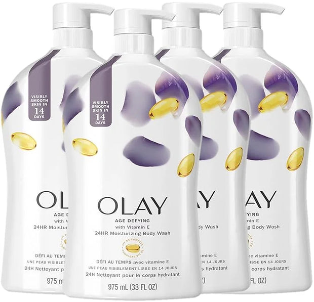 Olay Body Wash for Women, Age Defying with Vitamin E, 24hr Moisturizing, Hydrating & Refreshing, B3 Vitamin Complex, Free ...
