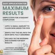 Under Eye Gel Cream – Reduces Dark Circles & Puffiness, Repairs & Moisturizes, Hydrating and Refreshing Formula for Under ...