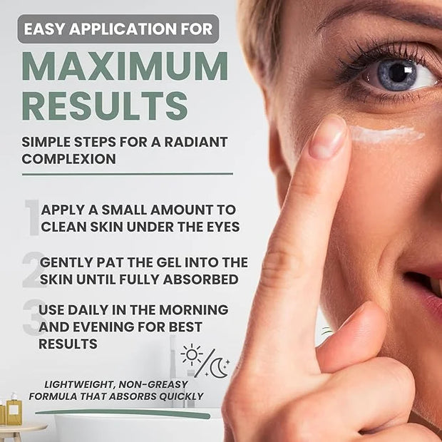 Under Eye Gel Cream – Reduces Dark Circles & Puffiness, Repairs & Moisturizes, Hydrating and Refreshing Formula for Under ...